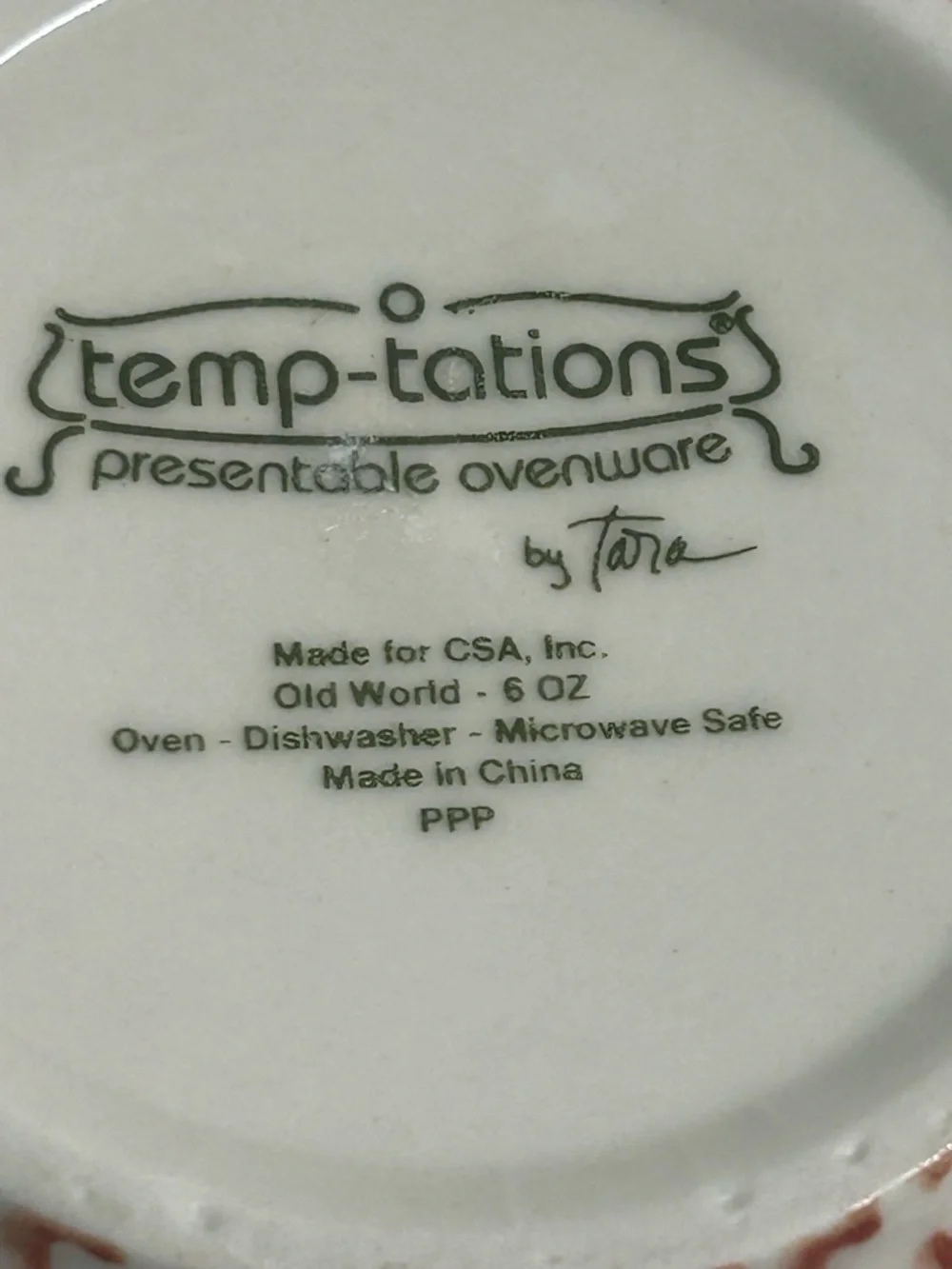 Temp-Tations Hand-Painted Ceramic Ramekin in Peach, Cream & Yellow Floral